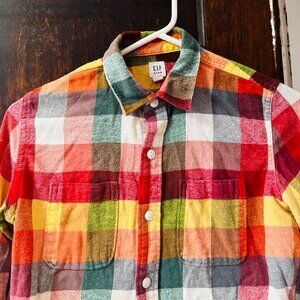 Gap Kids Plaid Flannel Long Sleeve Shirt Size L (9-10)
